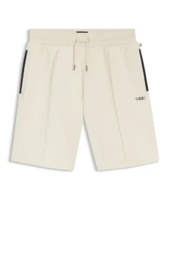 Cotton-blend shorts with metallic logo