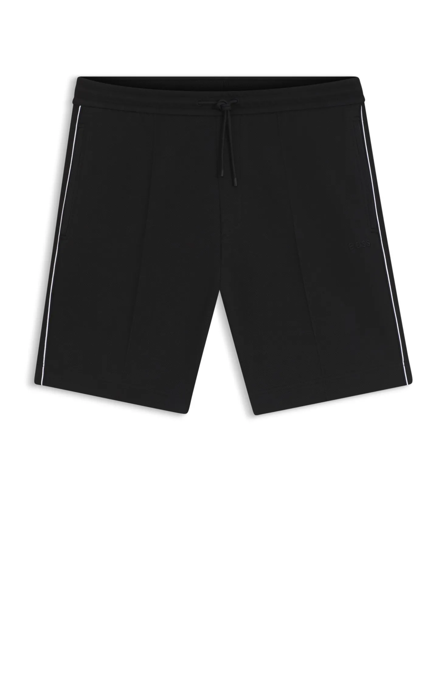 Cotton-blend shorts with piped trims