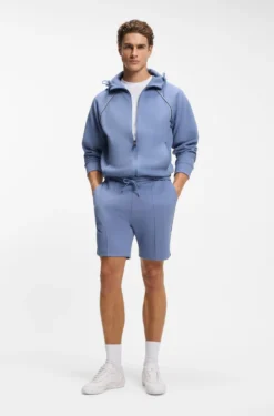 Cotton-blend shorts with piped trims