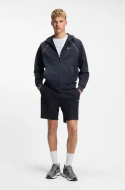 Cotton-blend shorts with piped trims