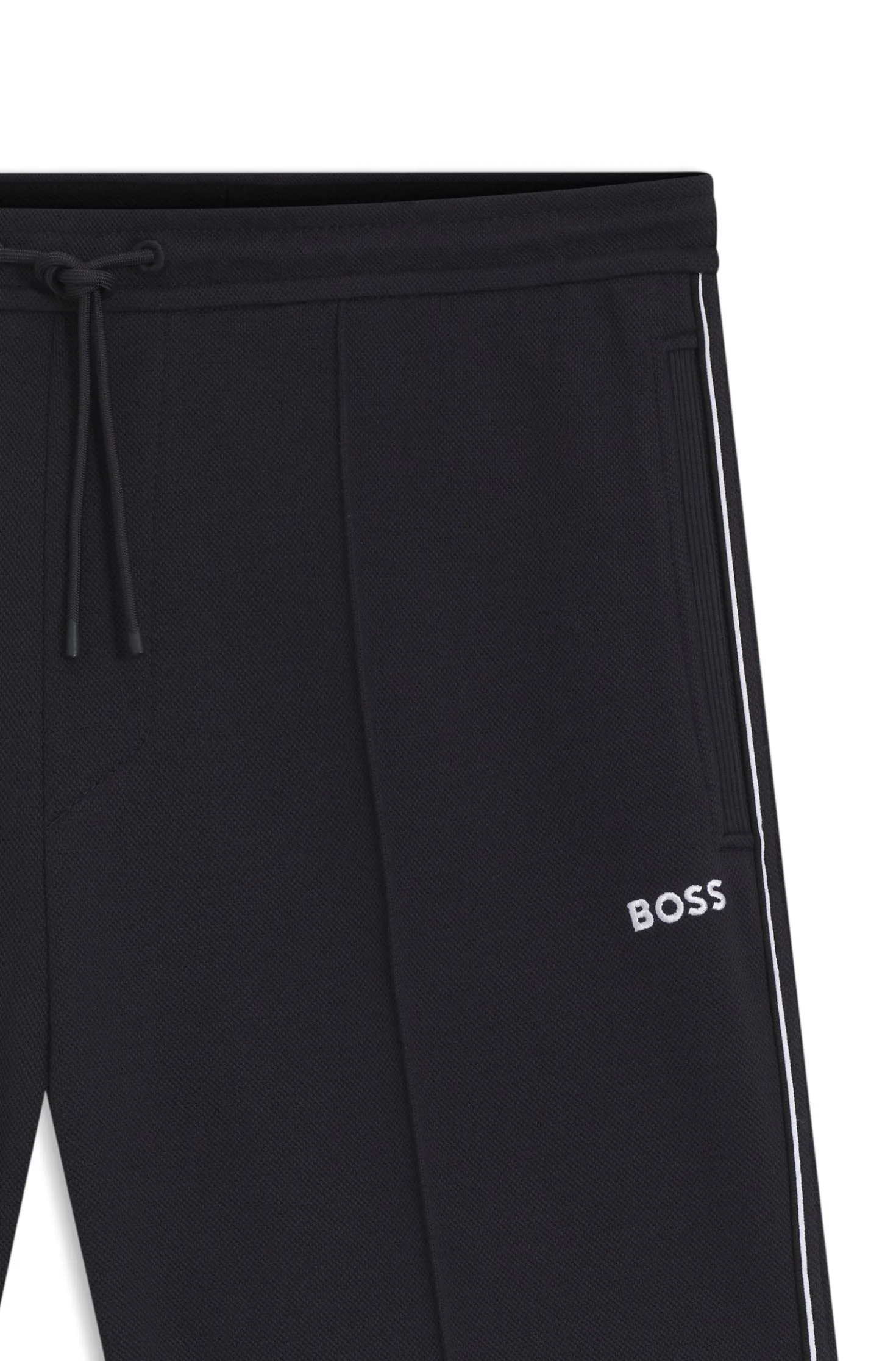 Cotton-blend shorts with piped trims