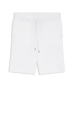 Cotton-blend shorts with rib knit