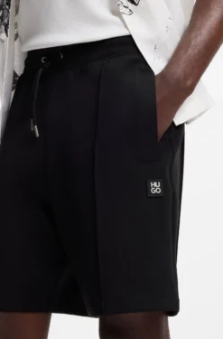 Cotton-blend shorts with stacked-logo trim