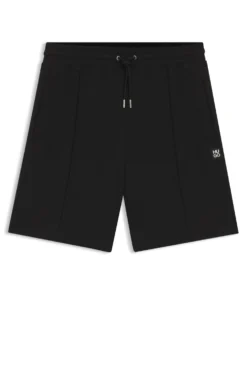Cotton-blend shorts with stacked-logo trim
