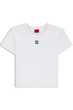 Cotton-blend slim-fit T-shirt with embroidered logo