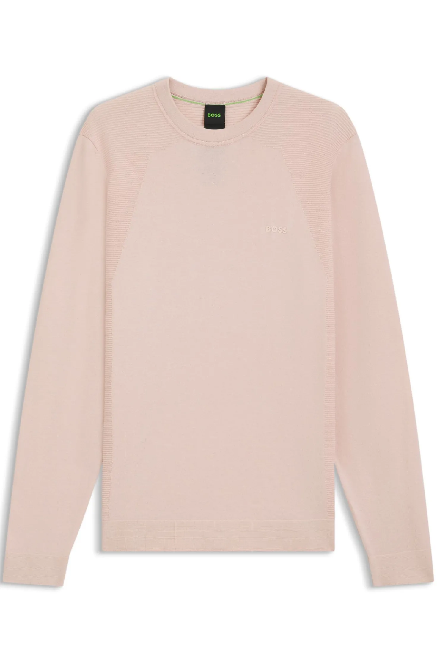 Cotton-blend sweater with bodymapping structure