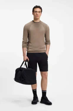 Cotton-blend sweater with bodymapping structure