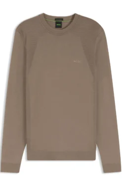 Cotton-blend sweater with bodymapping structure