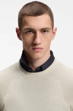 Cotton-blend sweater with bodymapping structure