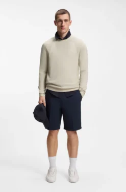 Cotton-blend sweater with bodymapping structure