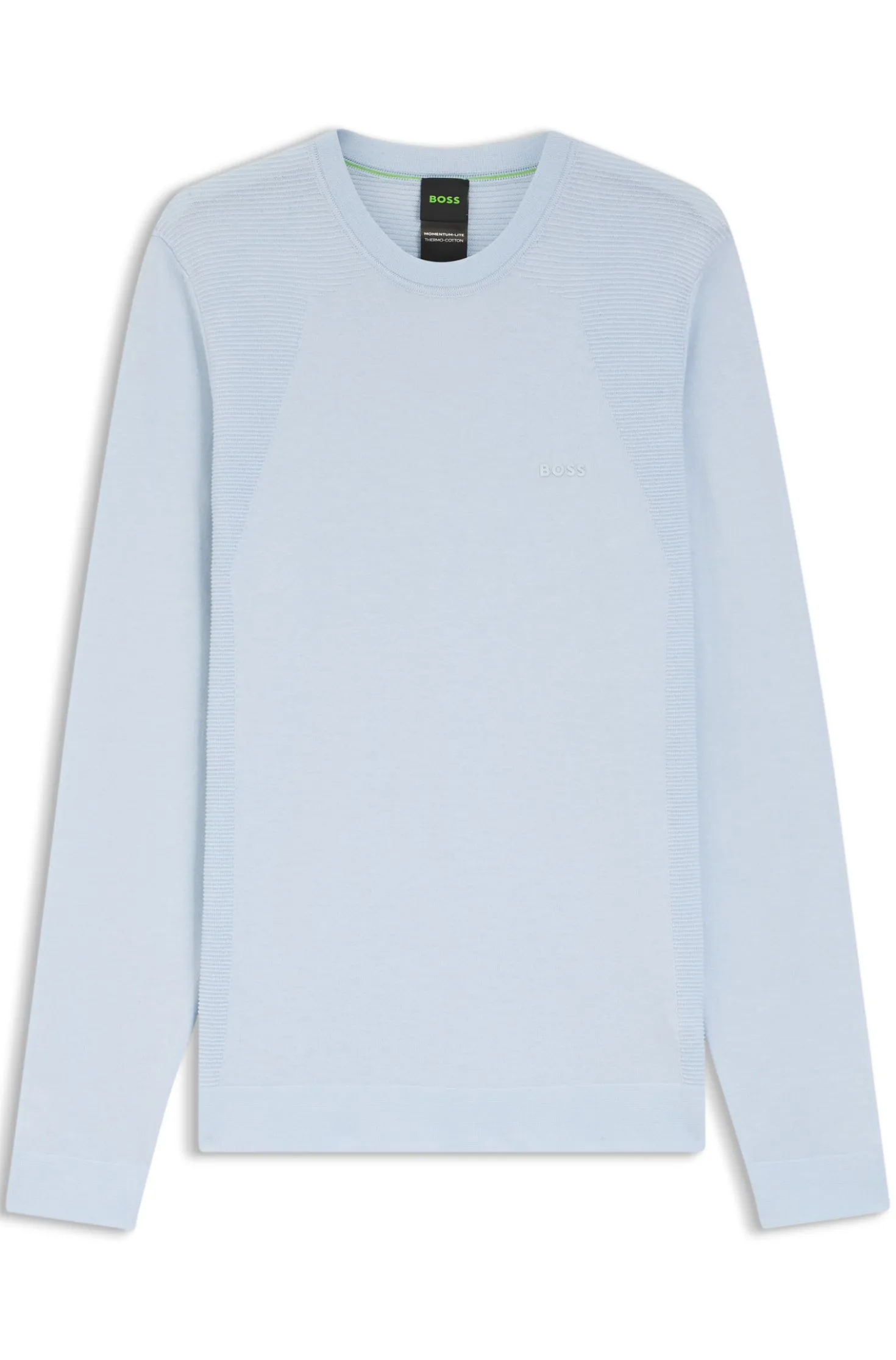 Cotton-blend sweater with bodymapping structure