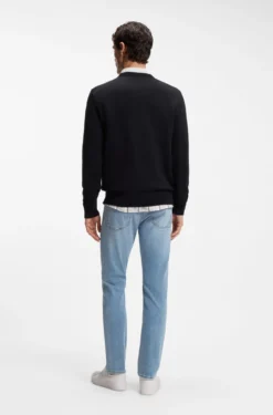 Cotton-blend sweater with logo patch