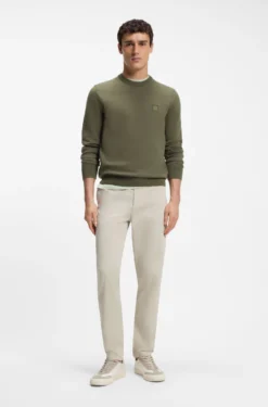 Cotton-blend sweater with logo patch