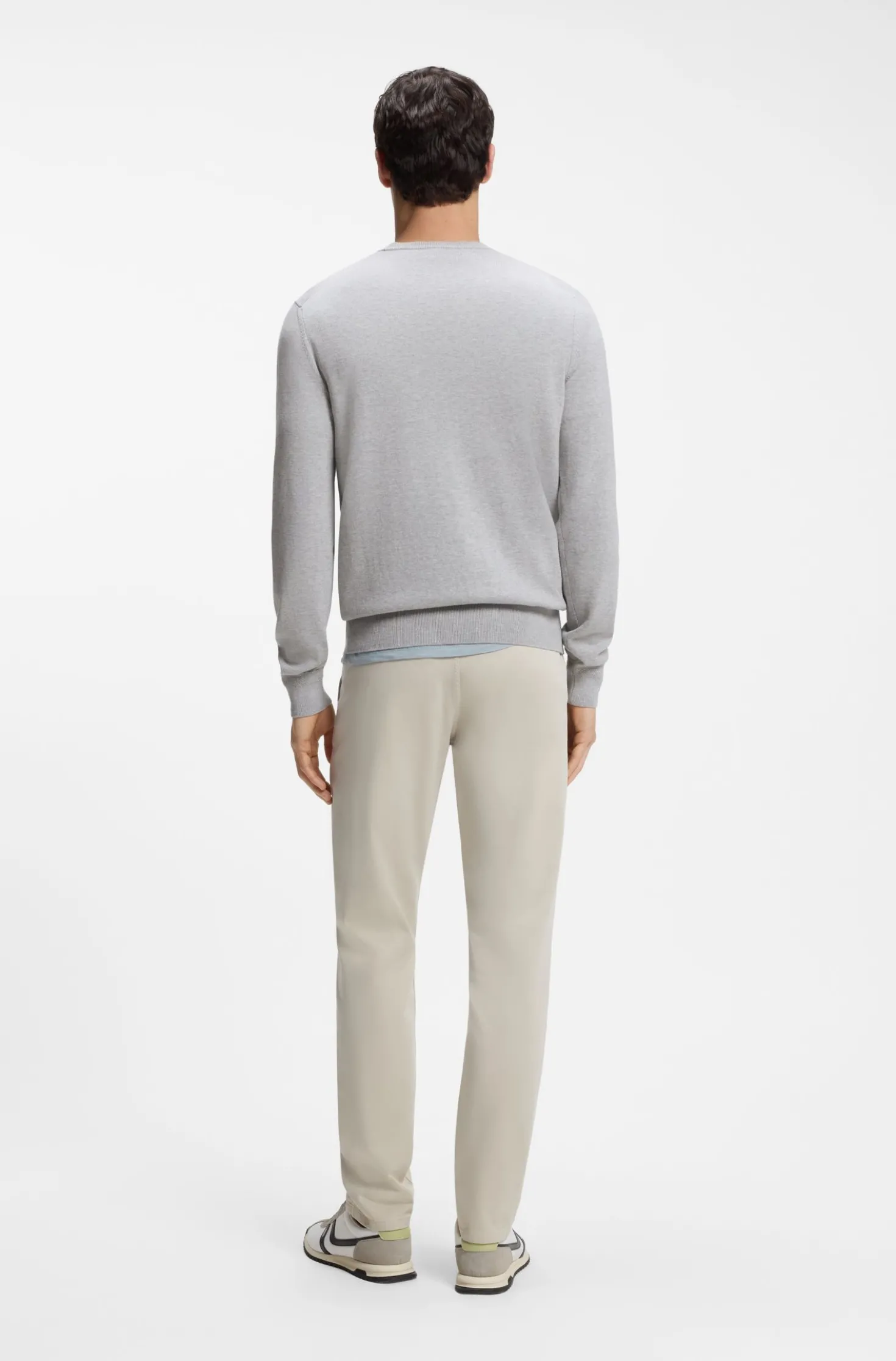 Cotton-blend sweater with logo patch