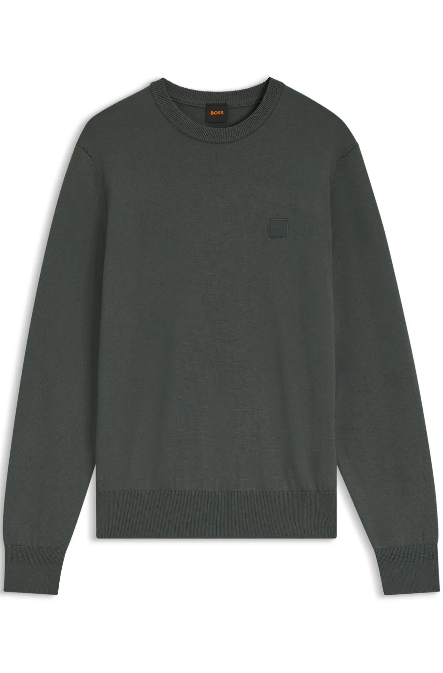 Cotton-blend sweater with logo patch