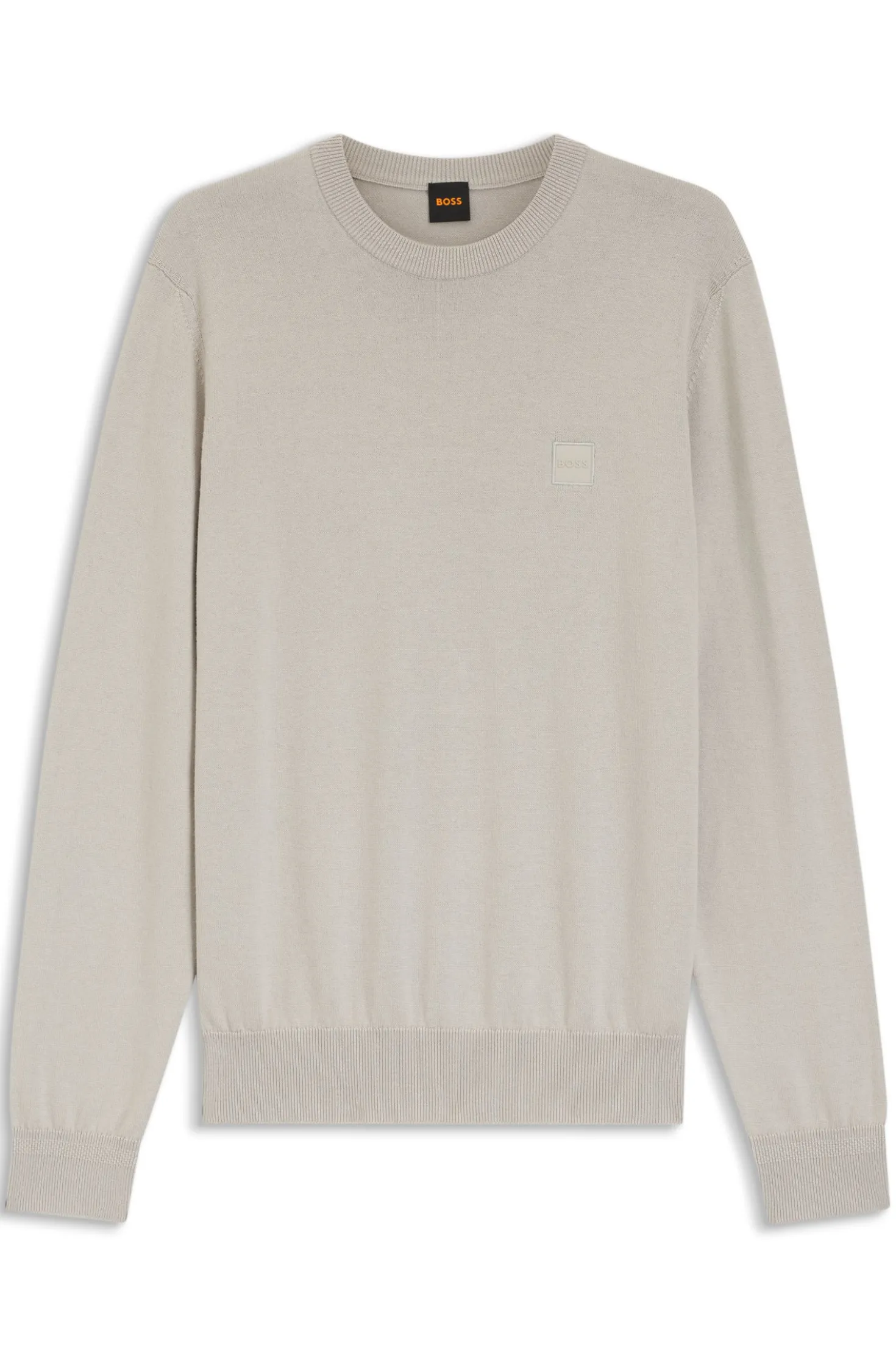 Cotton-blend sweater with logo patch