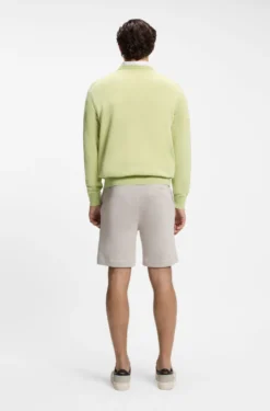 Cotton-blend sweater with logo patch