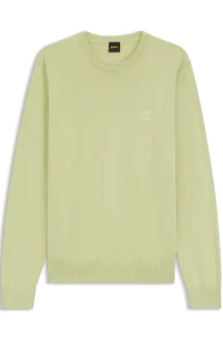 Cotton-blend sweater with logo patch