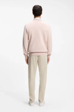 Cotton-blend sweater with logo patch