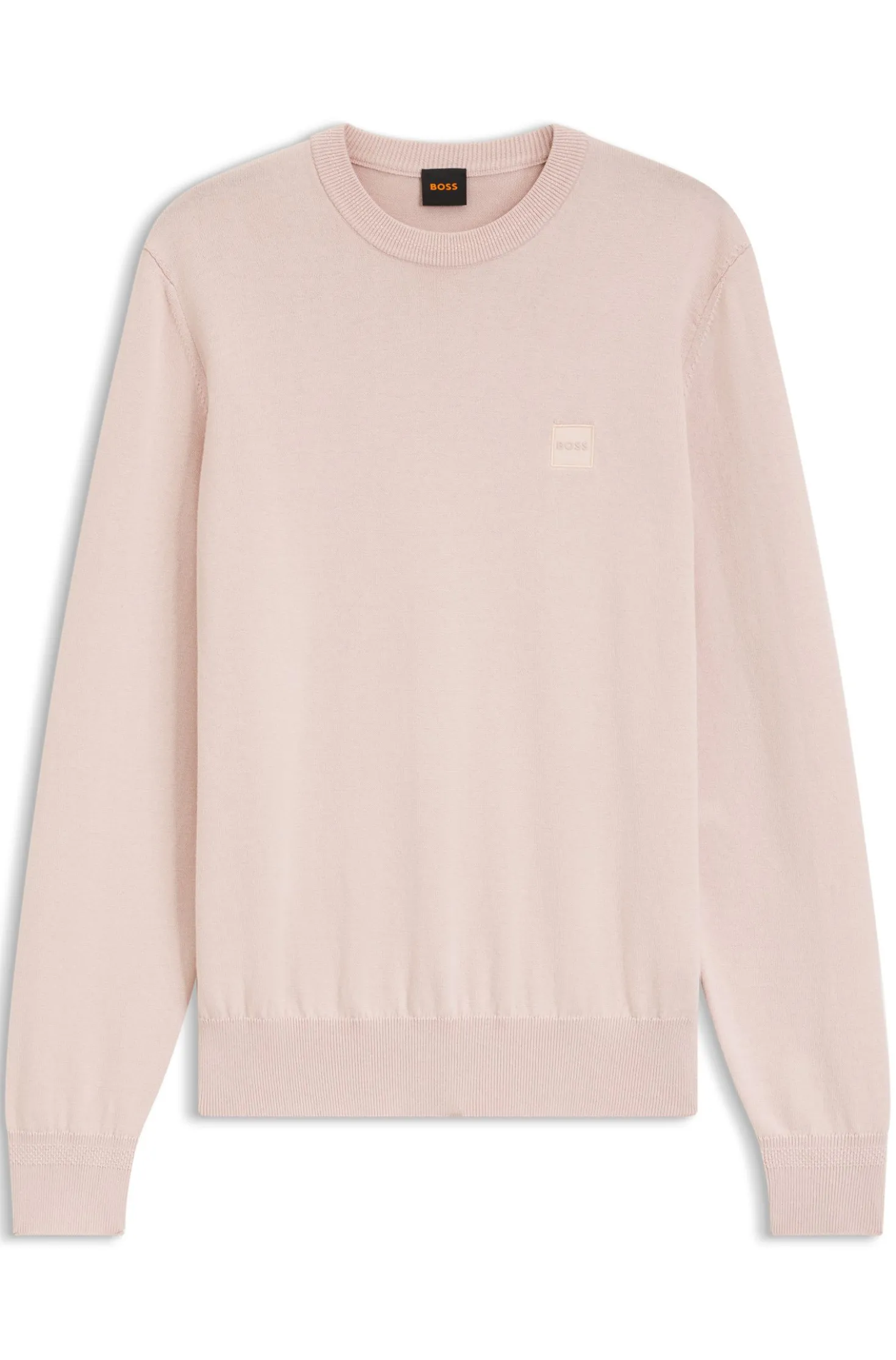 Cotton-blend sweater with logo patch