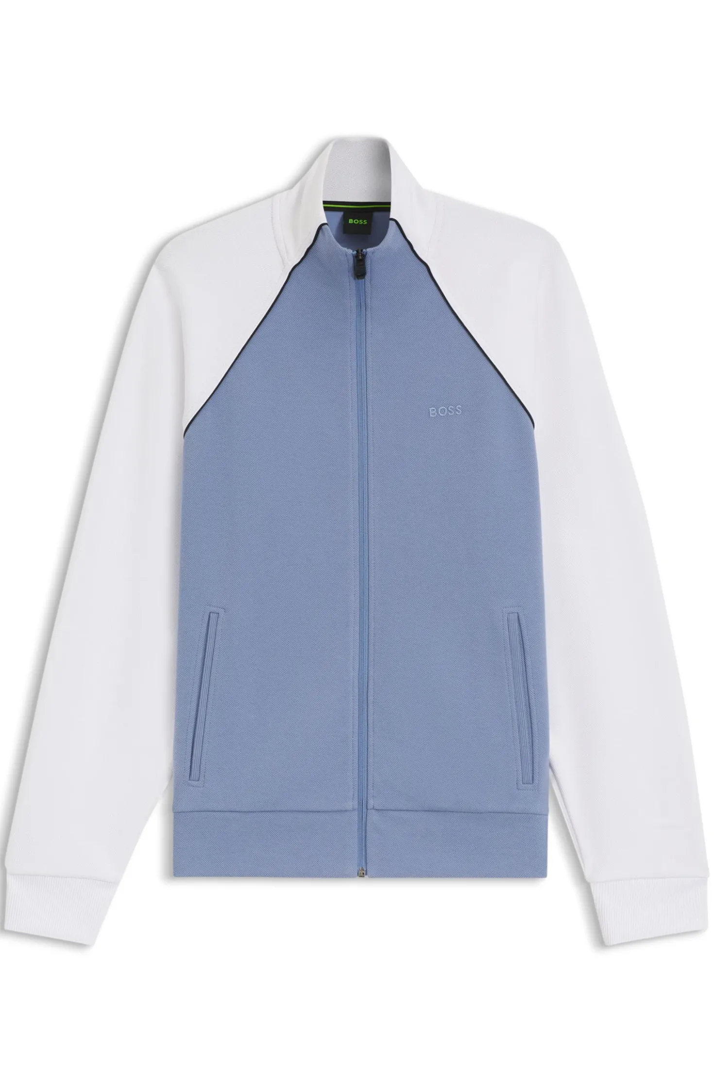 Cotton-blend sweatshirt with contrast piping