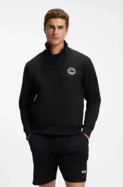 Cotton-blend sweatshirt with tennis artwork