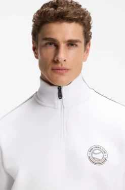 Cotton-blend sweatshirt with tennis artwork