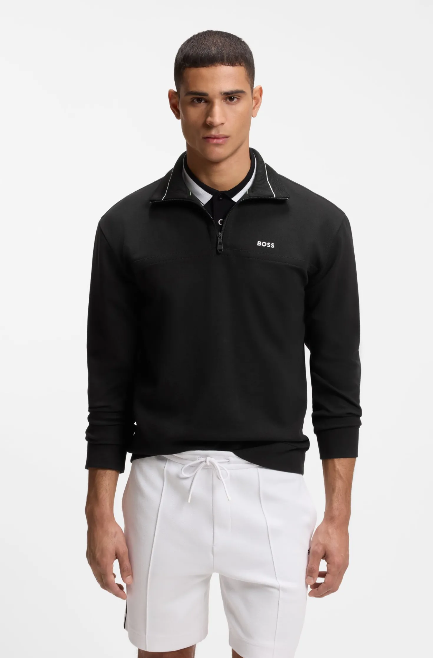 Cotton-blend sweatshirt with embroidered logo