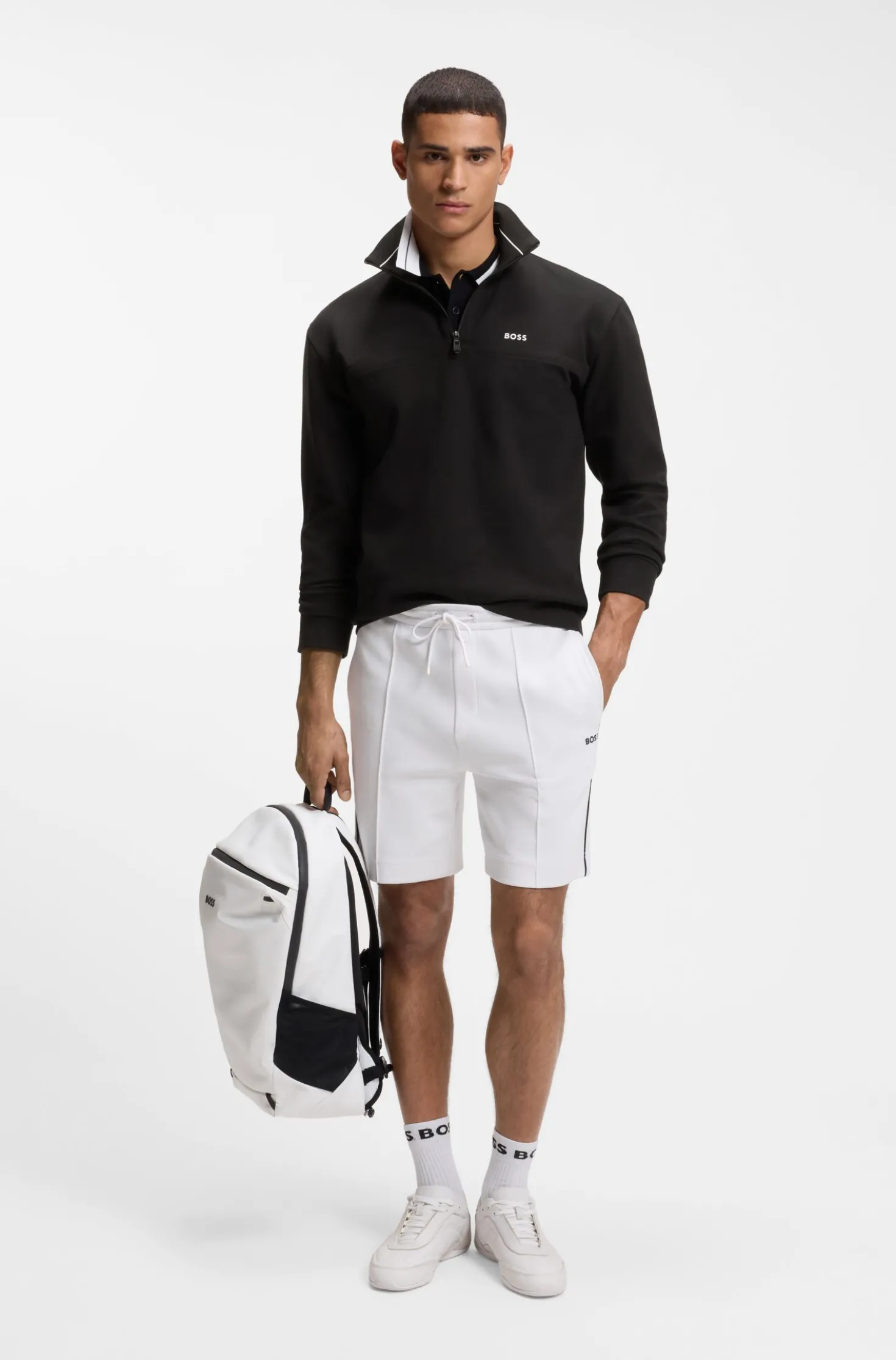 Cotton-blend sweatshirt with embroidered logo
