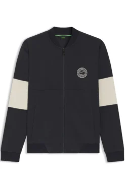 Cotton-blend sweatshirt with tennis-themed logo