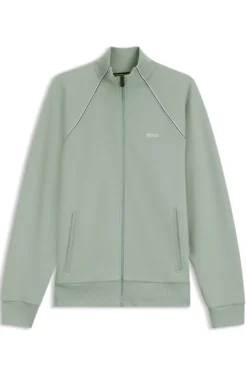 Cotton-blend sweatshirt with contrast piping