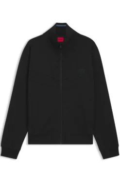 Cotton-blend sweatshirt with drop-needle stripe