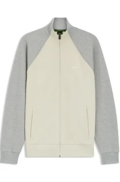 Cotton-blend sweatshirt with contrast piping