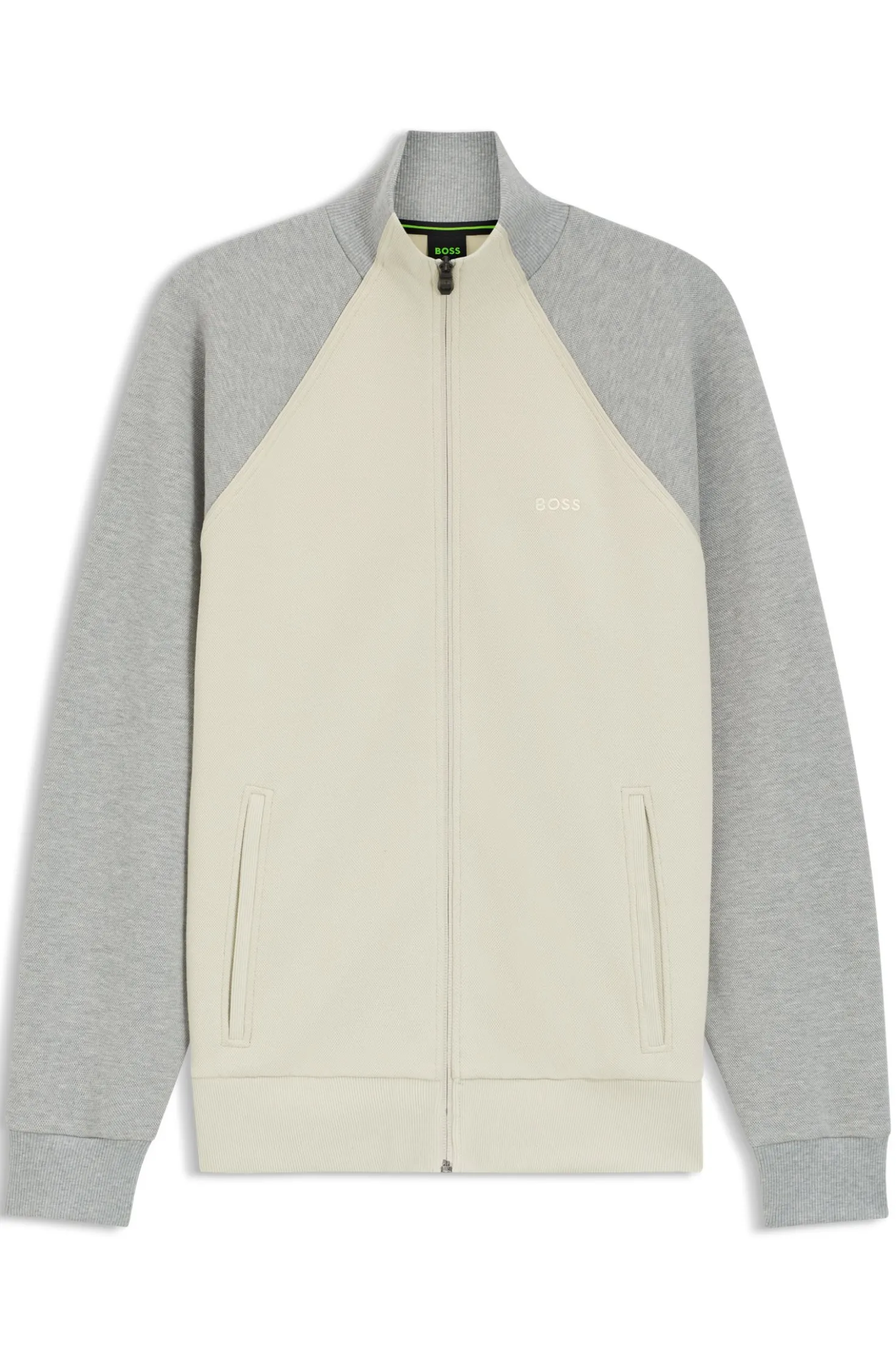 Cotton-blend sweatshirt with contrast piping