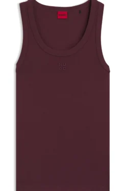 Cotton-blend tank top with stacked-logo embroidery