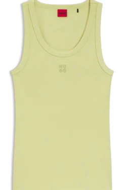 Cotton-blend tank top with stacked-logo embroidery