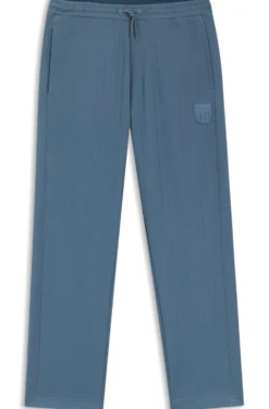 Cotton-blend tracksuit bottoms with drop-needle stripe