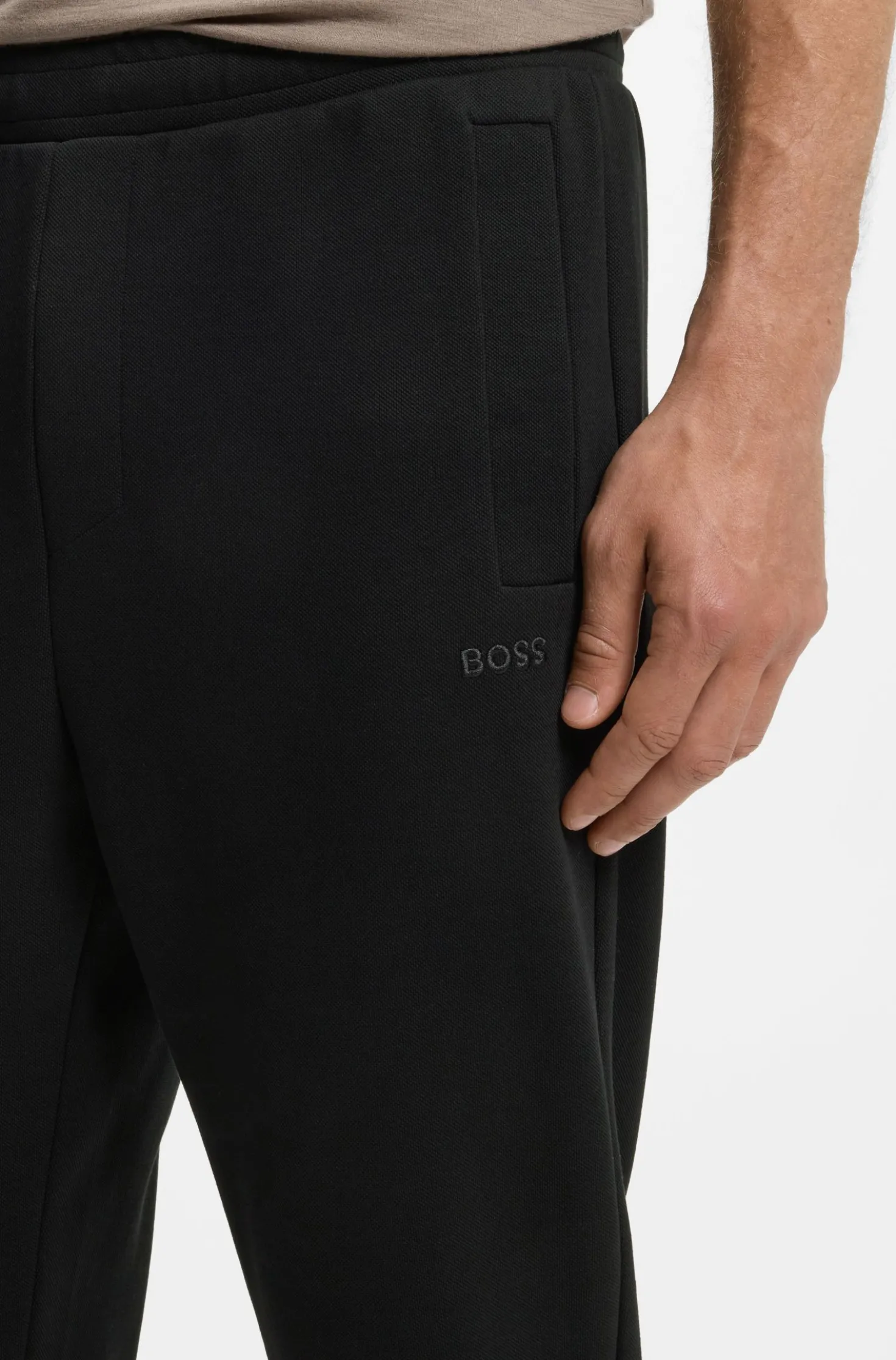 Cotton-blend tracksuit bottoms with embroidered logo