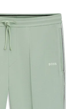 Cotton-blend tracksuit bottoms with piping details