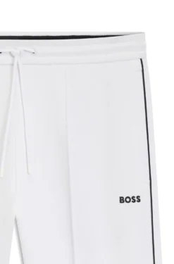 Cotton-blend tracksuit bottoms with piping details
