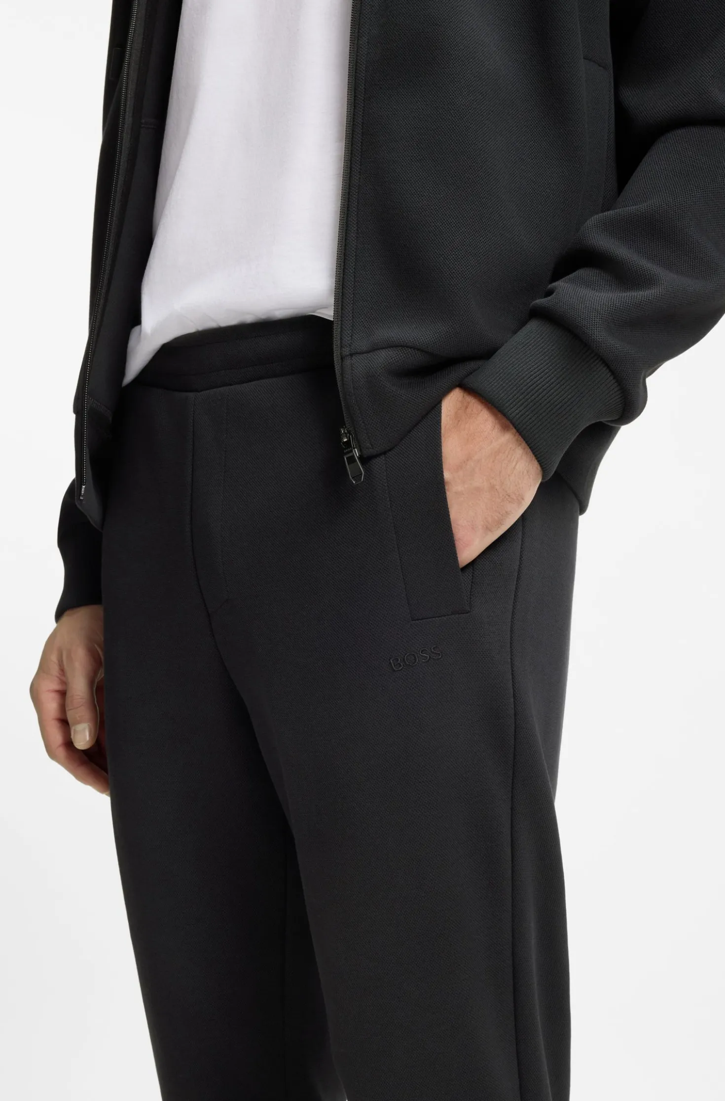 Cotton-blend tracksuit bottoms with embroidered logo