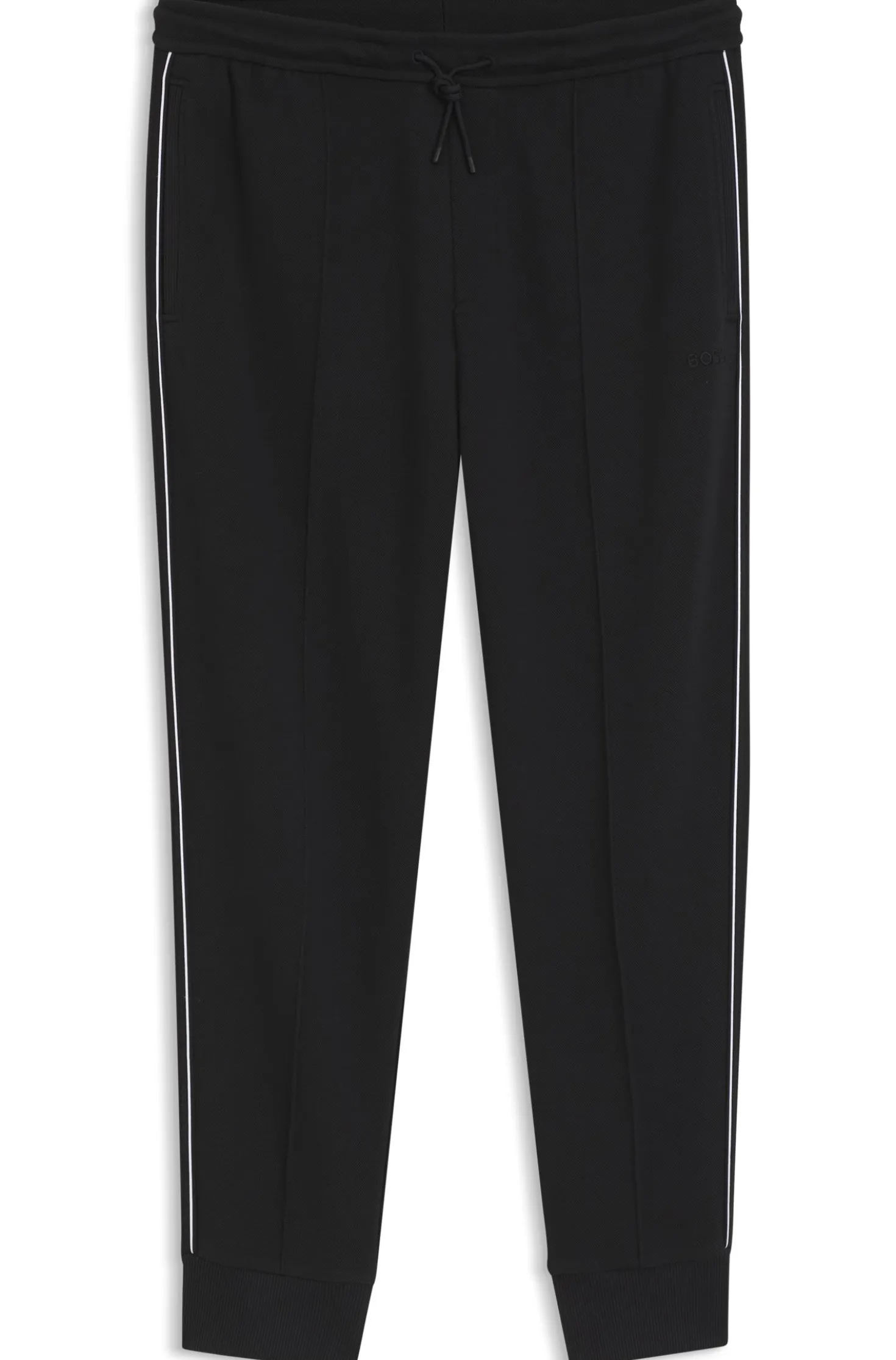 Cotton-blend tracksuit bottoms with piping details