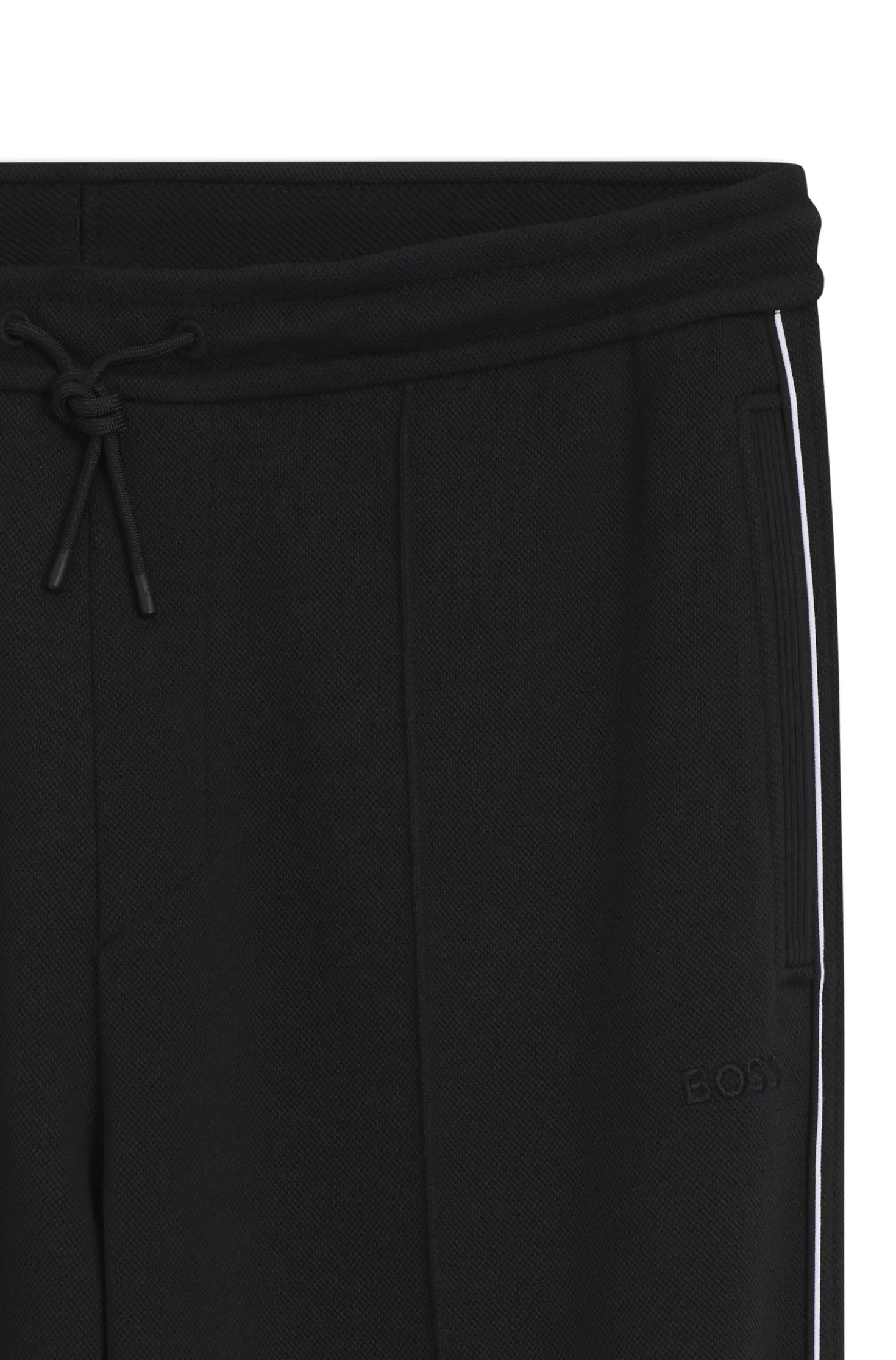 Cotton-blend tracksuit bottoms with piping details