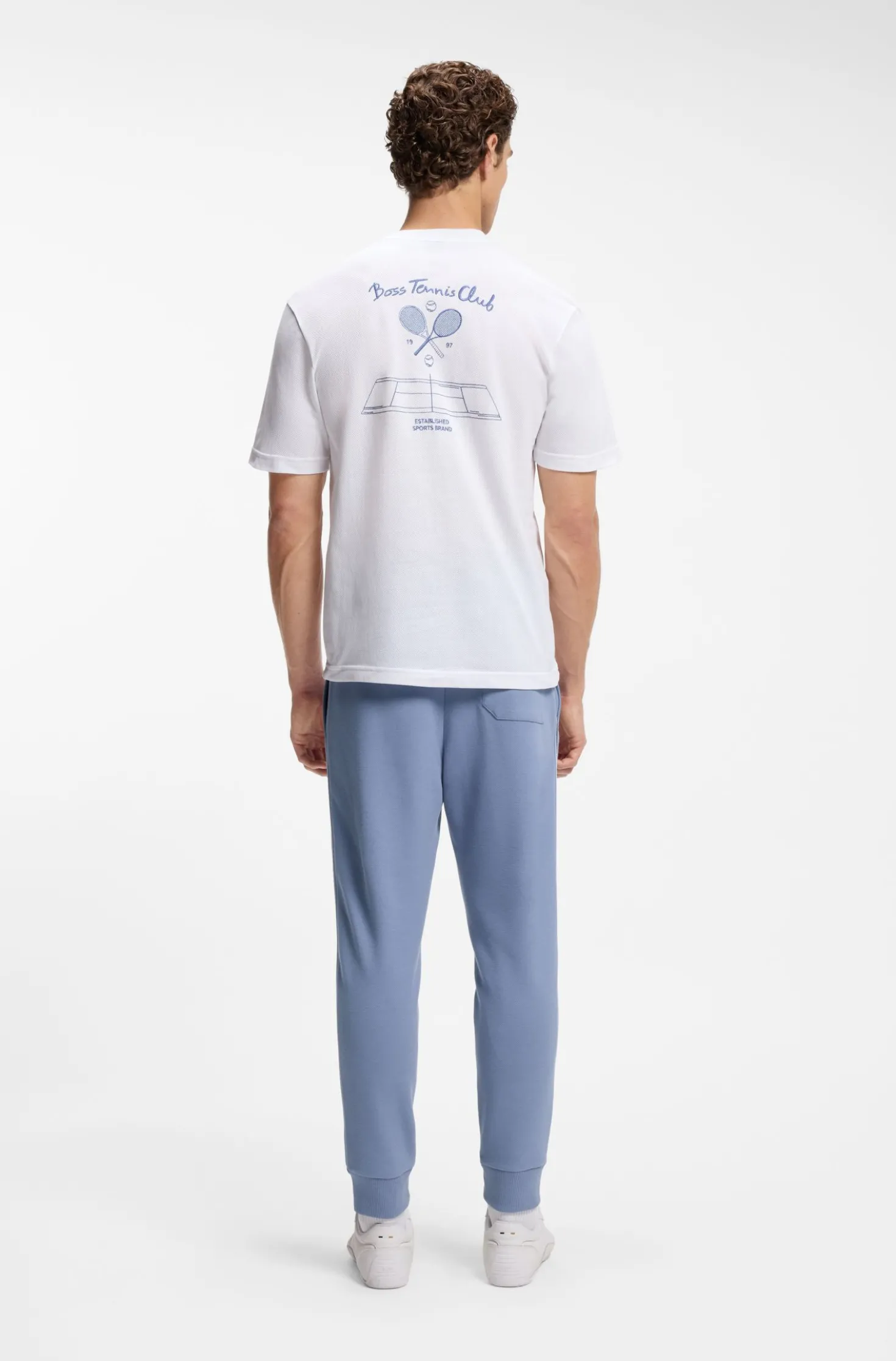 Cotton-blend tracksuit bottoms with piping details