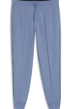 Cotton-blend tracksuit bottoms with piping details