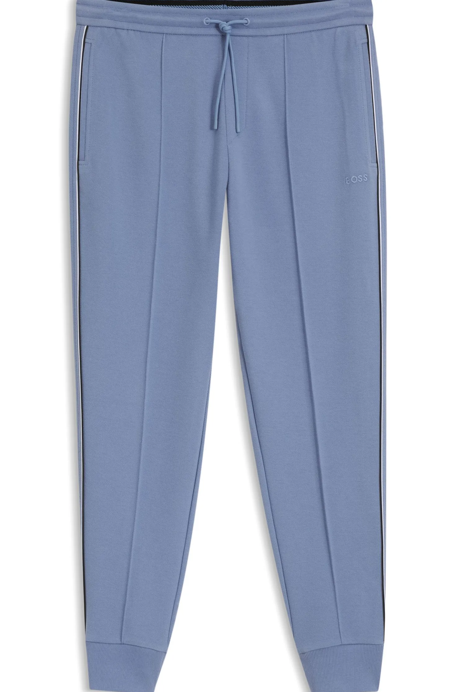 Cotton-blend tracksuit bottoms with piping details