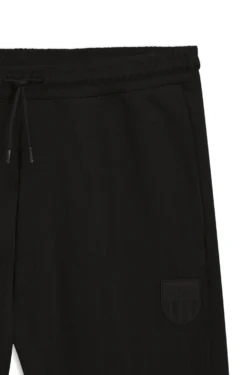 Cotton-blend tracksuit bottoms with drop-needle stripe