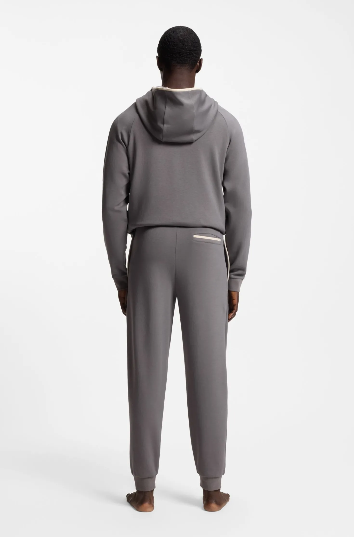 Cotton-blend tracksuit bottoms with contrast binding