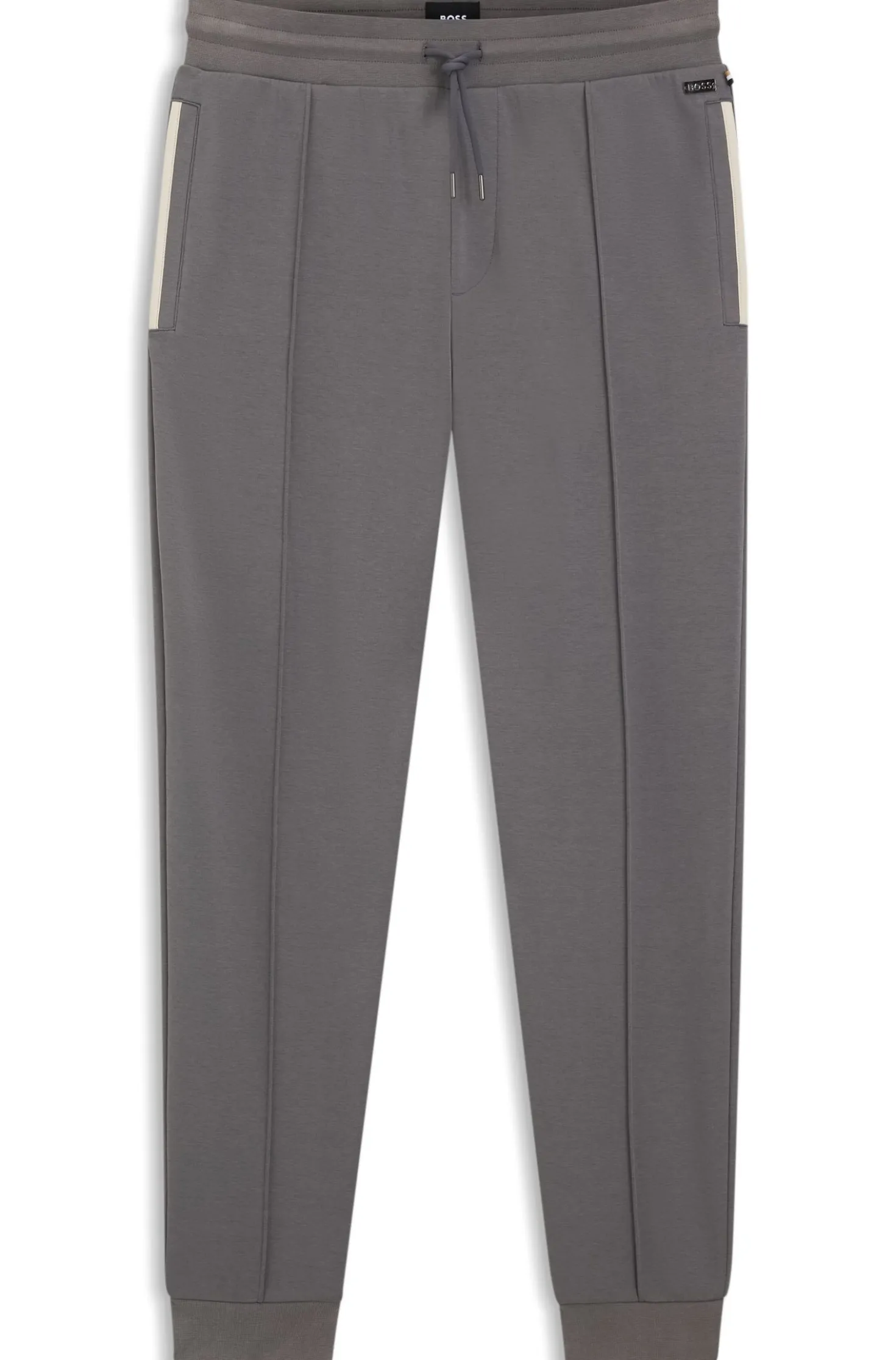 Cotton-blend tracksuit bottoms with contrast binding