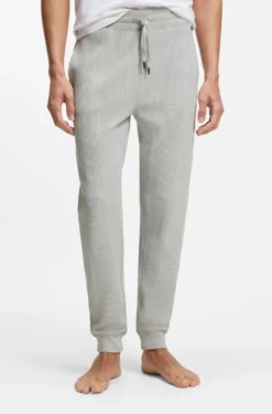 Cotton-blend tracksuit bottoms with waffle structure